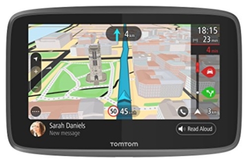 TomTom GO 6200 1PL6.002.01 Navigationsgerät (15,2 cm (6 Zoll), mit WiFi, Smartphone Benachrichtigungen, Freisprechen, Lebenslang Karten (Welt), Traffic über Integrierte SIM-Karte, Aktive Magnethalterung) schwarz -